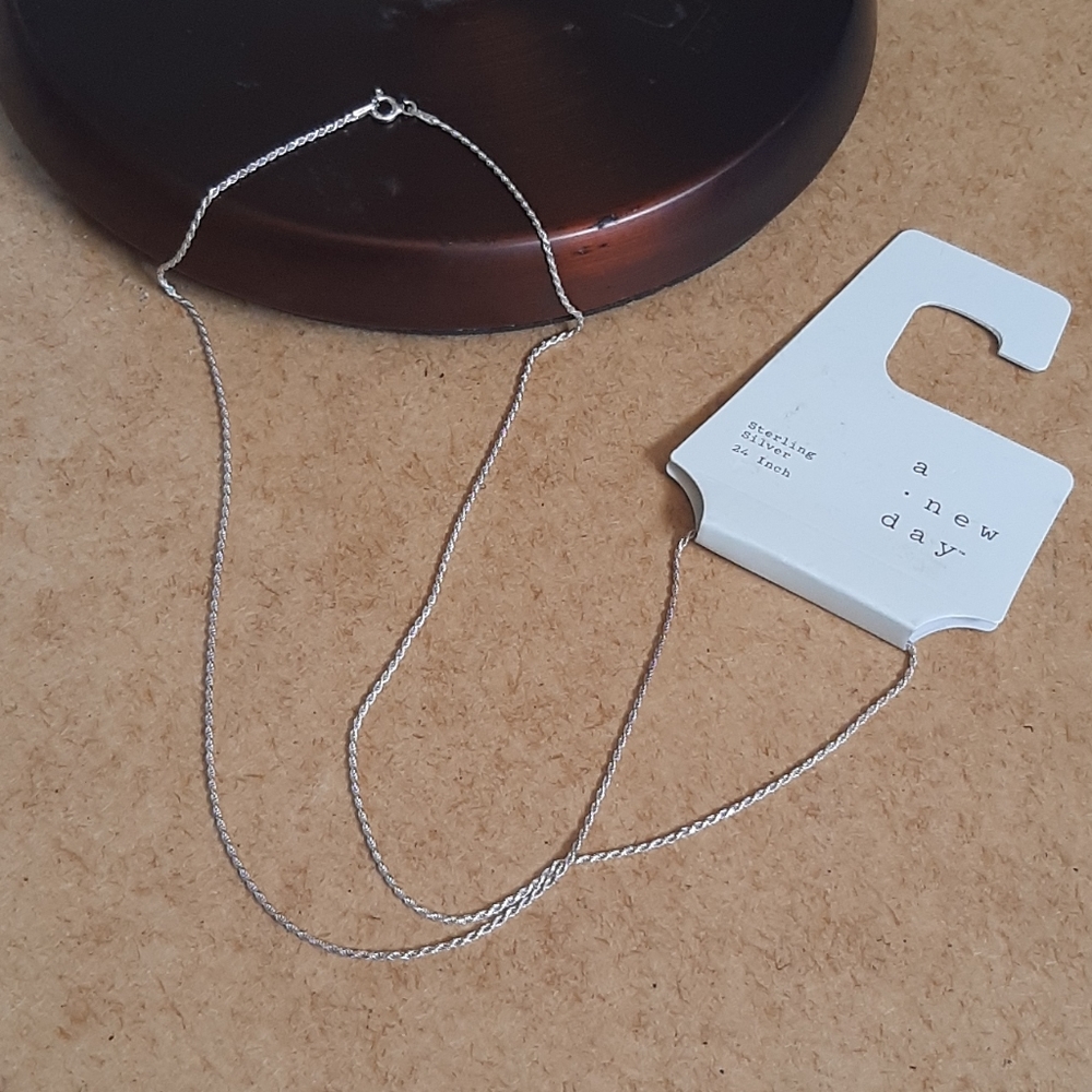 New Sterling Silver Solid Rope Chain Necklace - image 1